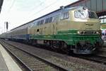 Sadly against the Sun light: on 28 April 2018 BrohltalBahn 218 396 stands at Trier.