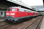 Diesel locomotive 218 480-2 at Heidelberg main station on 13.