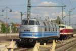V 240 001 test loco (based on the DR 118/DBAG 228 design) stands at Dresden Hbf on 11 April 2014.
