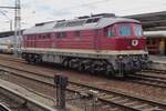 On 5 April 2018 Leipziger Eisenbahn 132 009 takes a breather at Berlin-Lichtenberg.