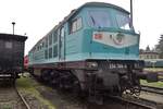 On 23 May 2015, one off 234 304 -the only loco in the 1990s DB regio mint green- stands in the Bw Nossen.