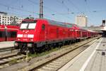 On 5 June 2015 DB 245 005 stands at München Hbf with a regional express to Mühldorf.