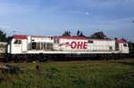 Former Blue Tiger 250 001/330094 of OHE stands at Celle on 16 September 2020.