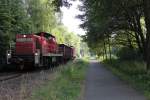 294 794-3 and a V60 drive with a short freight train from Paderborn North station to Marienloh. 12.7.2013