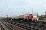 Tank train headed by 294 791 calls at Oberhausen Osterfeld Sd on 7 January 2014.
