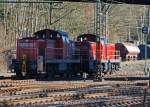 294772-9 and 294731-5 (V 90 repowers) of the DB Schenker Rail Deutschland AG on 19.03.2011 parked in Kreuztal (Germany).