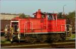 The shunter locomotive 362 757-7 taken in Stralsund on September 20th, 2011. 