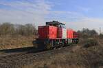 RailFlex Lok-3 roides solo through Kaarst Broicherheide on 21 February 2025.