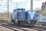 Rurtalbahn diesel engine across Aachen Central Station (Hbf) on 11 April 2012.