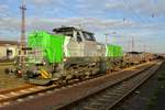 On 29 March 2017 Saarstahl 4185 001 hauls a steel train through Dillingen (Saar).