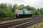 Duisport Rail 295 025 runs light at Rheinhausen on 3 July 2013.