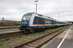 ALEX 223 081 stands at Schwandorf with the Zapadny-Express from Praha hl.n.