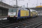 Metronom/Start 246 005 pushes a regional train out of Hamburg-Harburg to Cuxhaven on 13 February 2026.