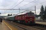 EBS V 200 507 banks one of twenty extra trains during the train fest STEAM56 out of Benesov u Prahy on 27 September 2025.