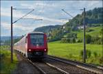 A local train to Singen (Hohentwiel) is running through Bietingen on September 13th, 2012.