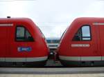Here you can see the coupling of two lokal trains (BR 612) in Hof main station on April 28th 2013.