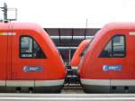 Here you can see the coupling of two lokal trains (BR 612) in Hof main station on April 28th 2013.