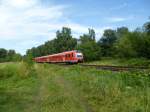 Two VT 612 are driving between Oberkotzau and Hof on August 7th 2013.