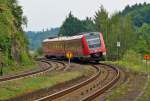 . 612 622 is running through the station of Runkel on May 26th, 2014.