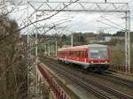 DB VT 628/928 489 from Trier in early spring on the Bridges near the by Luxembourg City Station.