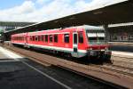 Diesel multiple unit 628 314-6 as RB towards Sinsheim at Heidelberg main station on 13.