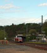 640 018 and 640 006 (two coupled LINT 27) and RB 95 (Au / Sieg - Siegen), runs on 30.04.2012 from the breakpoint Brachbach, in the direction of Siegen.