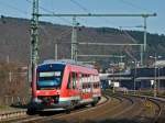 Diesel multiple units 640 011 (LINT 27) of the 3-country-train at 03/20/2011 Betzdorf-Scheuerfeld as RB-95 to Au (Sieg).