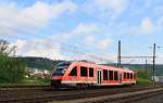 Diesel multiple units 640 011 (LINT 27) of the 3-country train as RB 95 from Au (Sieg) via Siegen to Dillenburg on 15/05/2011 in Scheuerfeld / Sieg  