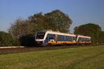 RheinRuhrBahn648 446 passes near Goch a troupe of six photographers on the evening of 24 April 2026.