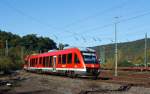 648 003 / 203 (LINT 41) of the DreiLnderBahn just before the entrance to the station Betzdorf/Sieg on 16.10.2011.