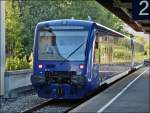 A local train to Aulendorf is leaving the station of Friedrichshafen Hafen on September 15th, 2012.
