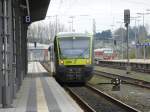 Here you can see a lokal train (Agilis) to Kirchenlaibach in Hof main station on April 28th 2013.