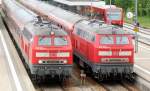 218 393-7 and 218 260-8 and 650 317-1 at Memmingen, May 21st, 2009.