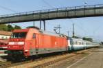 FS EuroCity with 101 113 at Rosenheim on 30 May 2006.