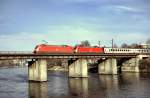 101 042-0 and a second 101 at Donau river bridge from Neu-Ulm to Ulm, March 21st, 2002.
