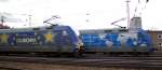 101 101-4 and 101 102-2 at Ulm; the 101 101-4 for tolerance is pushing an Intercity to Munich; the 101 102-2 against haitred is waiting for the Intercity from Bodensee, at December 4th, 2007.