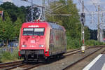 On 5 August 2019 DB 101 064 runs round at Bad Bentheim.