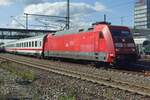 DB Fernverkehr 101 129 hauls an IC to Nürnberg Hbf out of Göppingen on 14 September 2019.