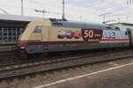 On 14 February 2022 DB 101 110 shows both a TEE and an IC colour scheme at Duisburg Hbf.