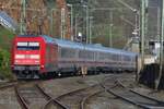 On 22 March 2017 DB 101 097 is about to call at Remagen with an IC to Koblenz, Mainz and Mannheim.