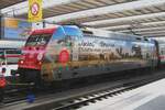 DB Fernverkehr 101 087 advertises for South-Africa and gets a clean-up at München Hbf on 25 May 2012 after having hauled an IC service from Frankfurt (Main) Hbf.