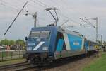 Massive faults with EuroBahn led to the rent and deployment of N-Wagen (older West-German hauled stock) and TCS Class 101 from 2 May 2025. On that day, TCS 103003 (ex-DBAG 101 133) pushes an RB from Wüppertal via MÖnchengladbach into Venlo.