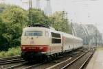 In normal service! DB 103 235 with IC to Hamburg-Altona passes through Kln-Deutz on 28 May 2001 on this scanned picture.