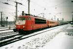 Scanned picture of 103 210 with NMBS-stock to Oostende passing through Kln-Deutz on 13 January 2000.