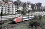 103 143-4 with an Interregio at Ulm, April 30th, 1984.