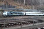 On the evening of 6 April 2018 RailAdventure 103 222 shows up at Bad Schandau. In het DB days, 103 222 was used extensively as a test-bed for speeds up to 250 km/h.