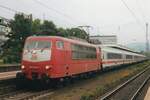 On 1 October 2002 DB 103 144 calls at Koblenz Hbf with an IC to Hamburg-Altona.