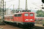 Scanned picture of 110 249 with RB entering Aachen Hbf on 10 September 1999.
