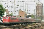 Under the Saturn-tower, 110 278 enters Kln Hbf on 21 May 2005.