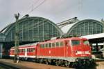 DB 110 465 stands at Karlsruhe Hbf on 28 September 2005.